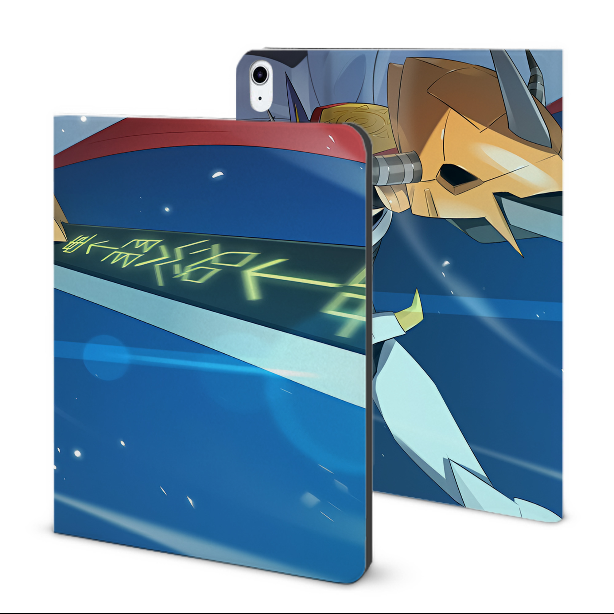（画像用） Digimon デジタルモンスター/デジモン IPad ケース ブック型 PUレザー TPU 耐衝撃 軽量 薄型 ペン収納なし 全面保護 IPad 各モデル対応